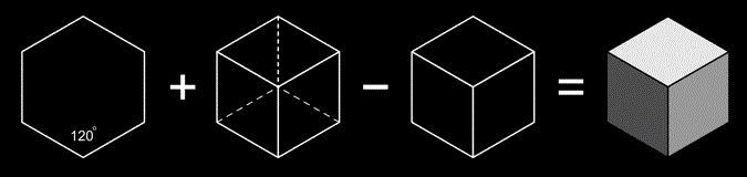 isometric cube in parts being constructed